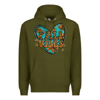 Army Green fall vibes heart Premium Hoodie - RanaPortraitStore
