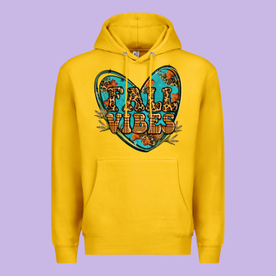 Fall Vibes Heart Premium Hoodie Designed By Ranaportraitstore
