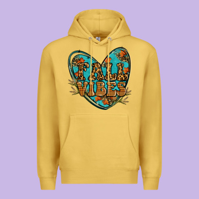 Fall Vibes Heart Premium Hoodie Designed By Ranaportraitstore