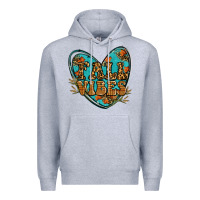 Heather Grey fall vibes heart Premium Hoodie - RanaPortraitStore