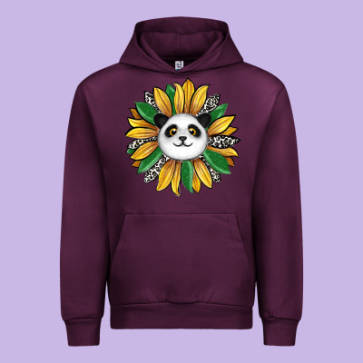 Panda Sunflower Urban Hoodie Designed By Ranaportraitstore