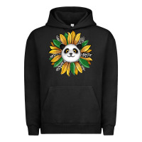 Pigment Black panda sunflower Urban Hoodie - RanaPortraitStore