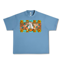 Pebble Blue Goat Family Fall Pumpkins Urban Heavy Tee - Artiststas