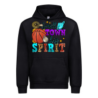 Black small town big spirit basketball Urban Hoodie - Zillion Design Studio