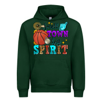 Forest Green small town big spirit basketball Urban Hoodie - Zillion Design Studio
