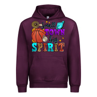 Mauve Wine small town big spirit basketball Urban Hoodie - Zillion Design Studio