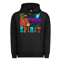 Pigment Black small town big spirit basketball Urban Hoodie - Zillion Design Studio