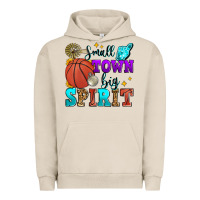 Pigment French Oak small town big spirit basketball Urban Hoodie - Zillion Design Studio