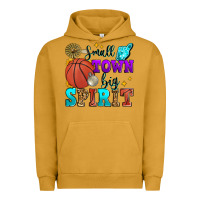 Pigment Peanut Butter small town big spirit basketball Urban Hoodie - Zillion Design Studio
