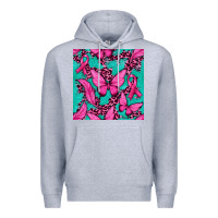 Pink Butterfly With Ribbon Cancer Premium Hoodie | Teevron