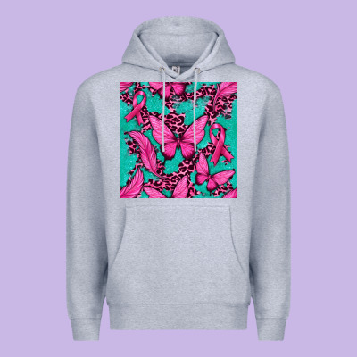 Pink Butterfly With Ribbon Cancer Premium Hoodie Designed By Texasbilliewilder
