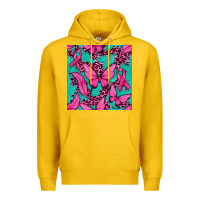 Lemon Pink Butterfly with Ribbon Cancer Premium Hoodie - texasbilliewilder