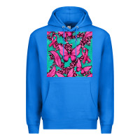 True Royal Pink Butterfly with Ribbon Cancer Premium Hoodie - texasbilliewilder