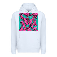 White Pink Butterfly with Ribbon Cancer Premium Hoodie - texasbilliewilder
