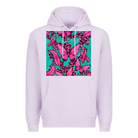 Lilac Pink Butterfly with Ribbon Cancer Premium Hoodie - texasbilliewilder