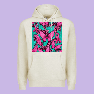 Pink Butterfly With Ribbon Cancer Premium Hoodie Designed By Texasbilliewilder