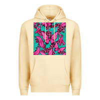 Pina Colada Pink Butterfly with Ribbon Cancer Premium Hoodie - texasbilliewilder