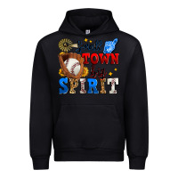 Black small town big spirit baseball Urban Hoodie - Zillion Design Studio