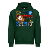 Forest Green small town big spirit baseball Urban Hoodie - Zillion Design Studio