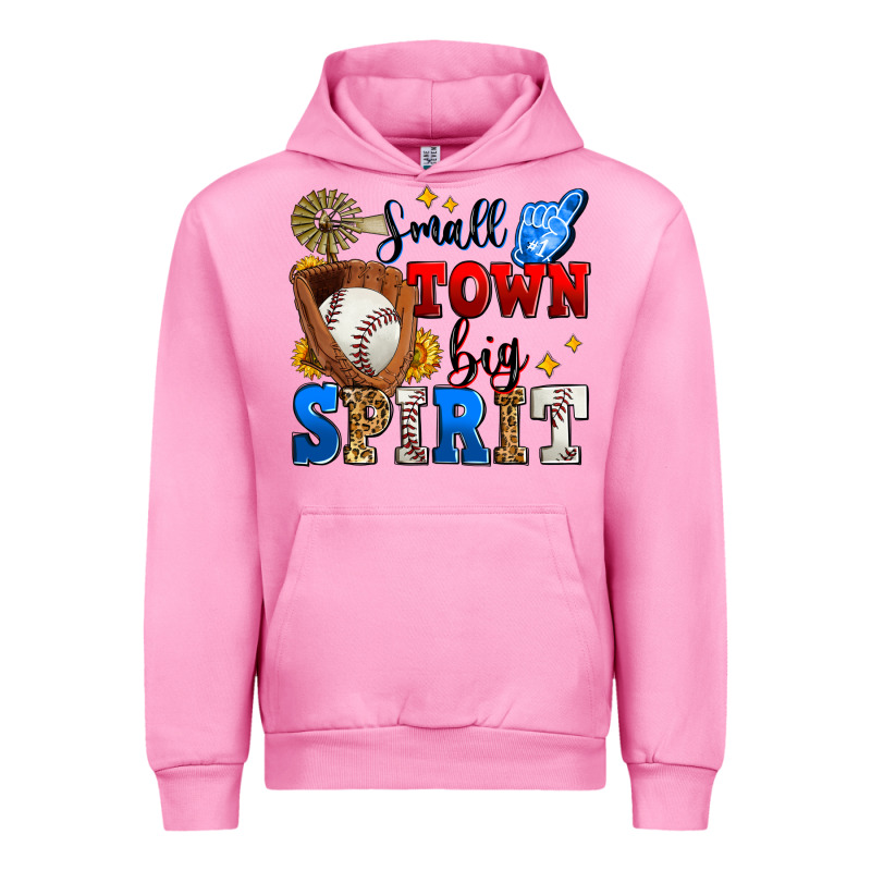 Small Town Big Spirit Baseball Urban Hoodie by Zillion Design Studio | Teevron
