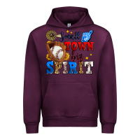 Mauve Wine small town big spirit baseball Urban Hoodie - Zillion Design Studio