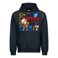 Navy small town big spirit baseball Urban Hoodie - Zillion Design Studio