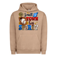 Pigment Burro small town big spirit baseball Urban Hoodie - Zillion Design Studio