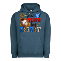 Pigment Midnight Navy small town big spirit baseball Urban Hoodie - Zillion Design Studio