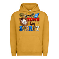 Pigment Peanut Butter small town big spirit baseball Urban Hoodie - Zillion Design Studio