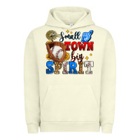 Pigment Pistachio small town big spirit baseball Urban Hoodie - Zillion Design Studio
