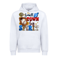 White small town big spirit baseball Urban Hoodie - Zillion Design Studio