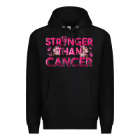 Black Stronger Than Cancer Premium Hoodie - texasbilliewilder