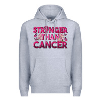 Heather Grey Stronger Than Cancer Premium Hoodie - texasbilliewilder