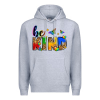 Heather Grey be kind Premium Hoodie - Zillion Design Studio