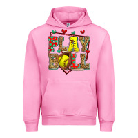 Fuchsia Pink play ball softball Urban Hoodie - Zillion Design Studio