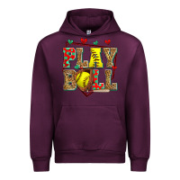 Mauve Wine play ball softball Urban Hoodie - Zillion Design Studio