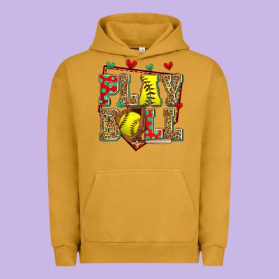 Play Ball Softball Urban Hoodie Designed By Zillion Design Studio