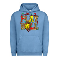 Pigment Pebble Blue play ball softball Urban Hoodie - Zillion Design Studio