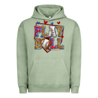 Pigment Oil Green play ball baseball Urban Hoodie - Zillion Design Studio