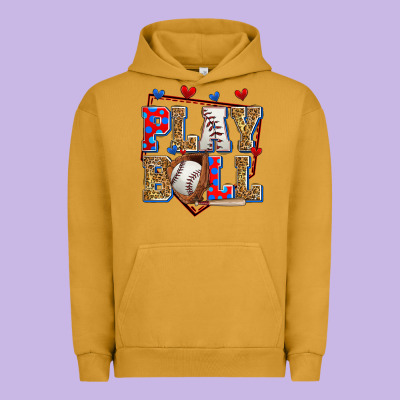 Play Ball Baseball Urban Hoodie Designed By Zillion Design Studio