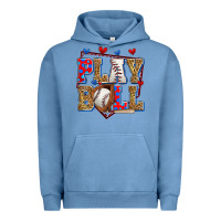 Pigment Pebble Blue play ball baseball Urban Hoodie - Zillion Design Studio