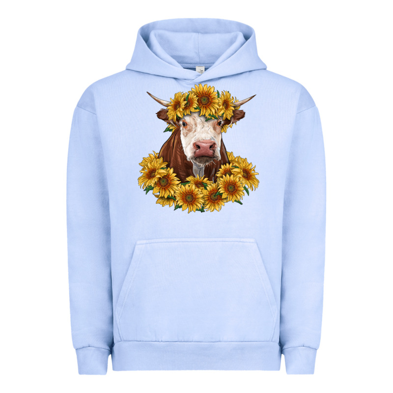 Hereford Cow With Sunflowers Urban Hoodie by RanaPortraitStore | Teevron