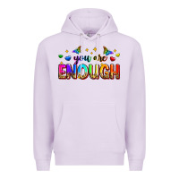 Lilac you are enough Premium Hoodie - Zillion Design Studio