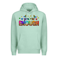 Seafoam you are enough Premium Hoodie - Zillion Design Studio