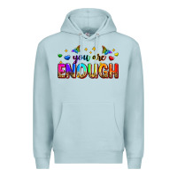 Blue Mist you are enough Premium Hoodie - Zillion Design Studio