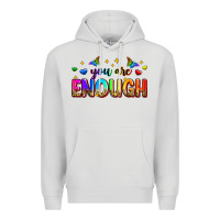 Dove Grey you are enough Premium Hoodie - Zillion Design Studio