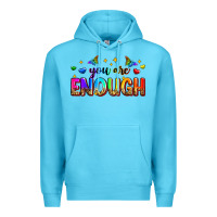 Ocean Blue you are enough Premium Hoodie - Zillion Design Studio