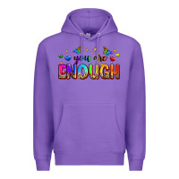 Purple you are enough Premium Hoodie - Zillion Design Studio