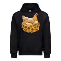 Black chicken with sunflowers Urban Hoodie - RanaPortraitStore