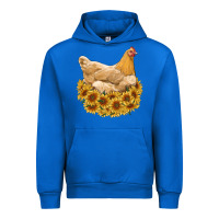 Cobalt chicken with sunflowers Urban Hoodie - RanaPortraitStore